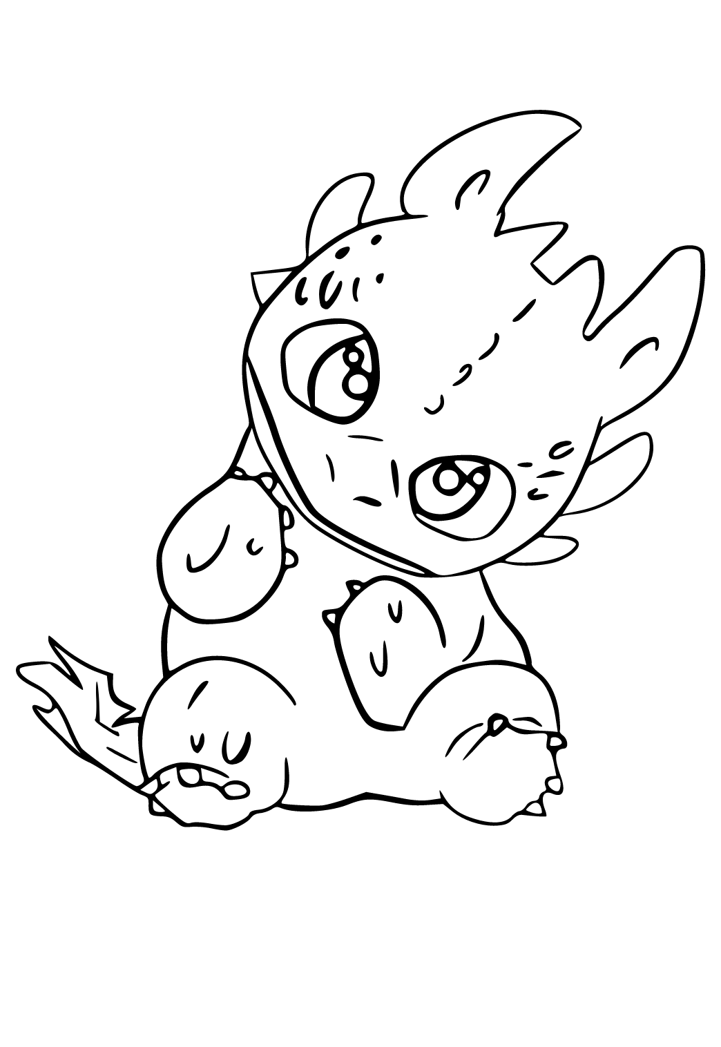 Free printable toothless baby coloring page for adults and kids