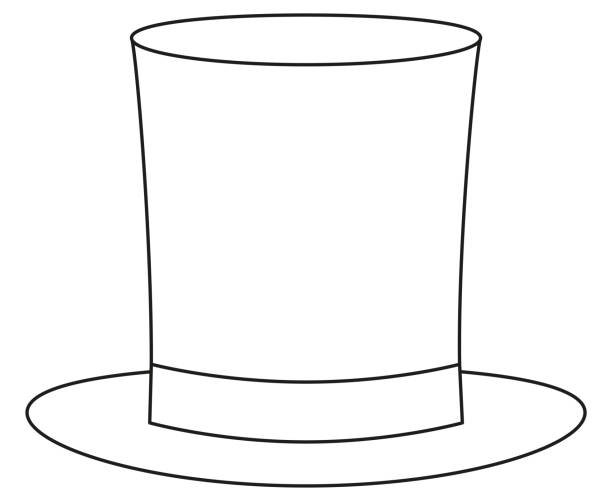 Icon line art poster man father dad day tall hat stock illustration