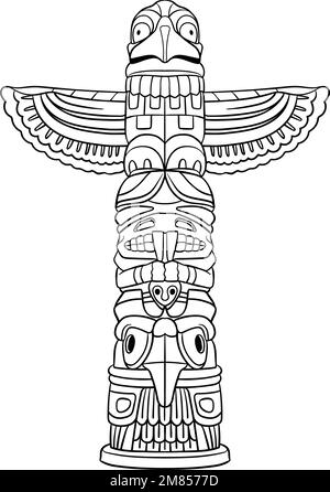 Coloring book with totem stock vector image art