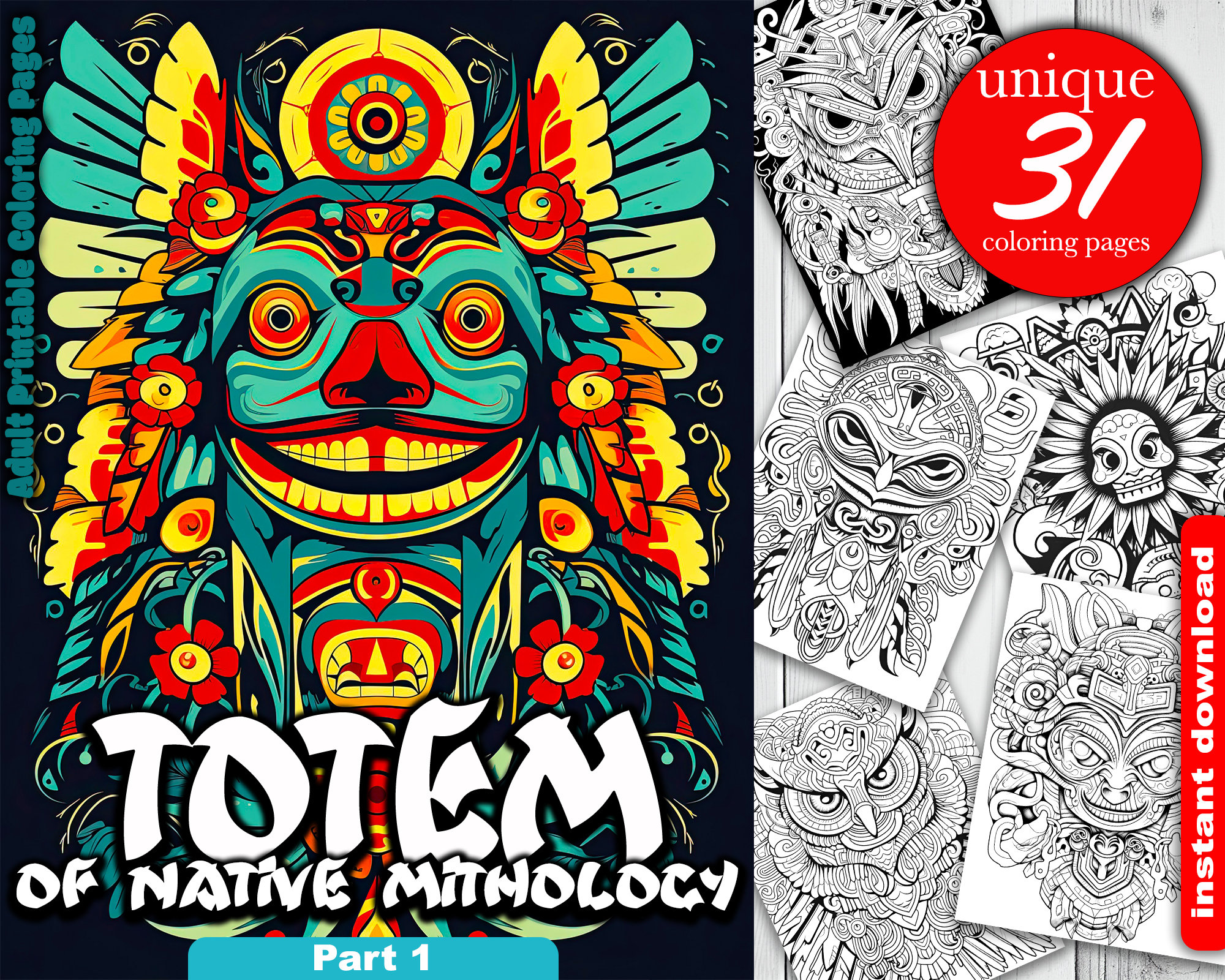 Totem pole coloring