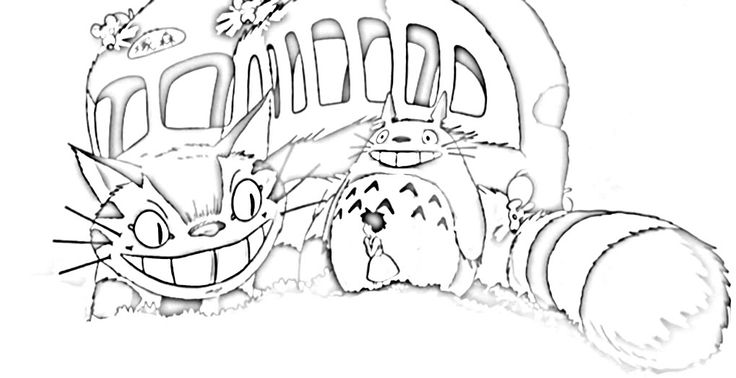 Adorable totoro coloring page