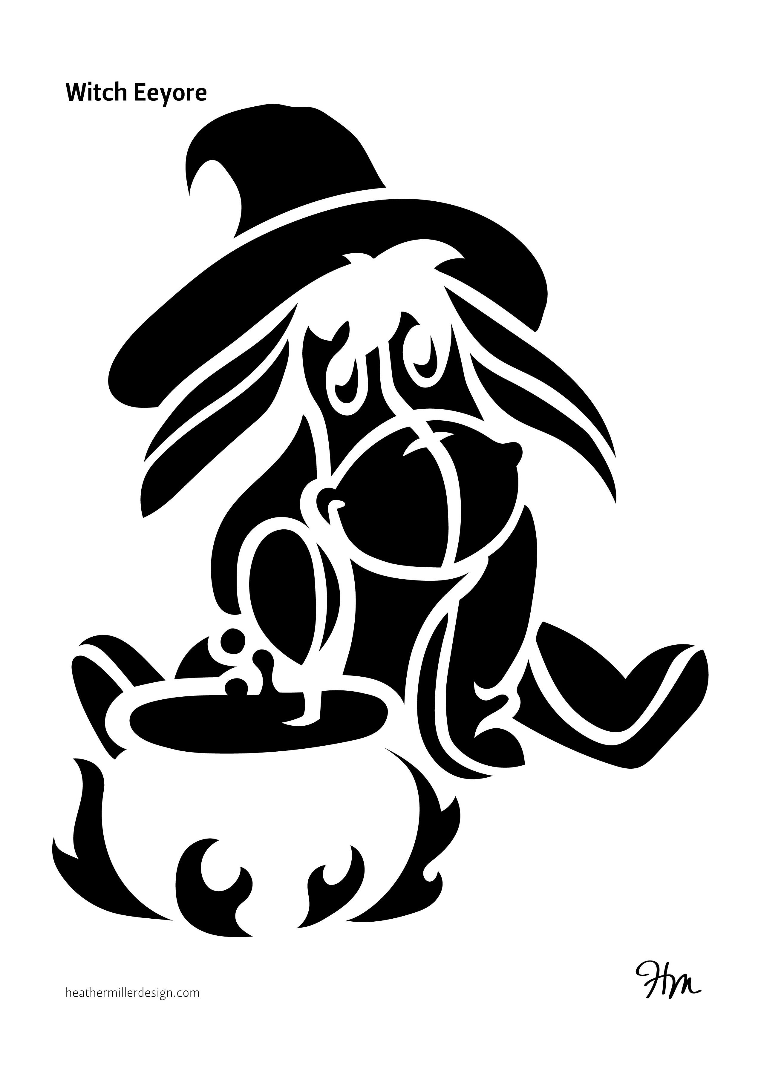 Winnie the pooh eeyore free pumpkin stencil