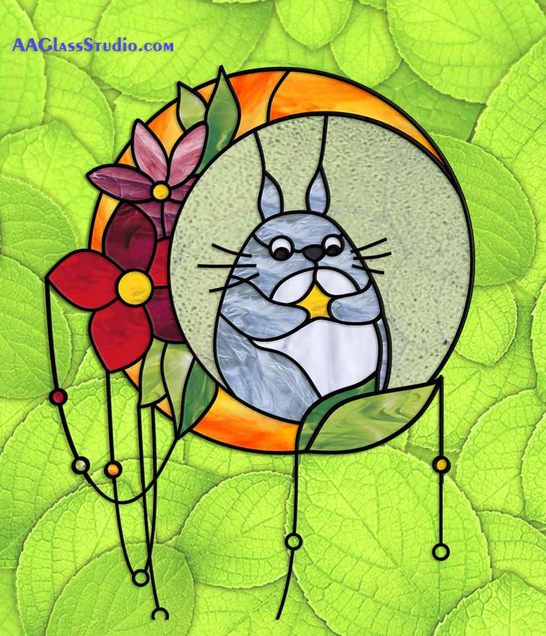 Anime totoro stained glass pattern â stained glass patterns suncatchers