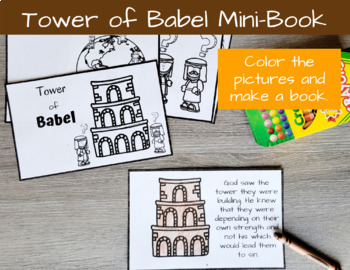 Tower of babel bible lesson activities coloring pages crafts and mini book