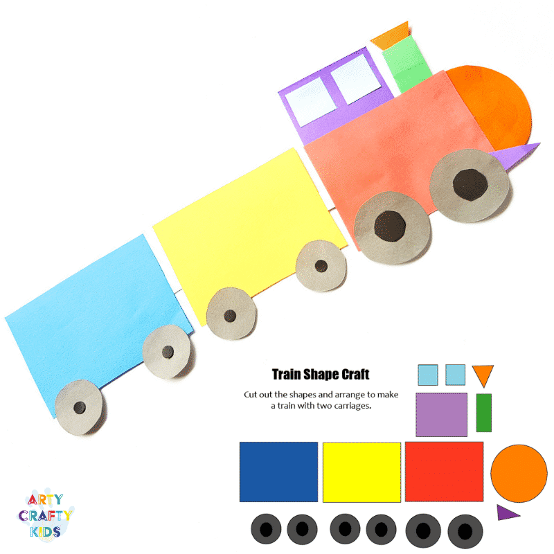 Easy train shape craft for kids