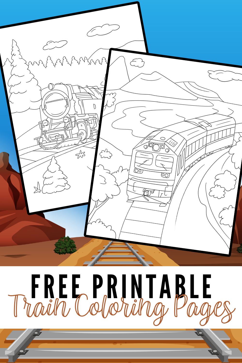 Free printable train coloring pages for kids adults
