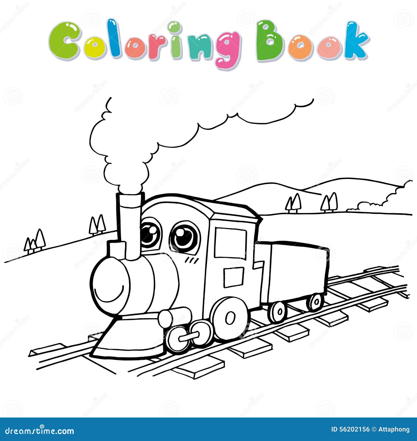 Train coloring page stock illustrations â train coloring page stock illustrations vectors clipart