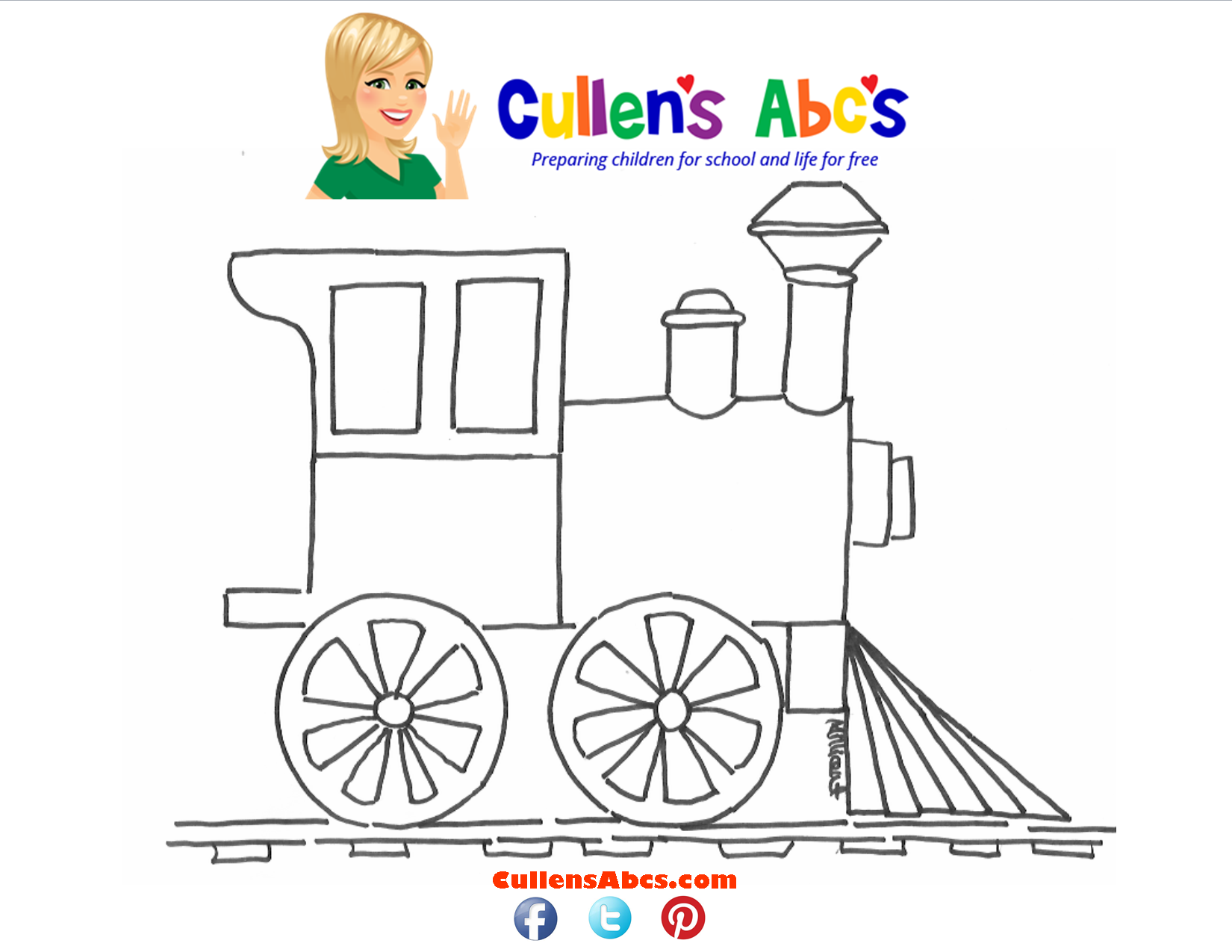 Train coloring sheet free childrens videos activities