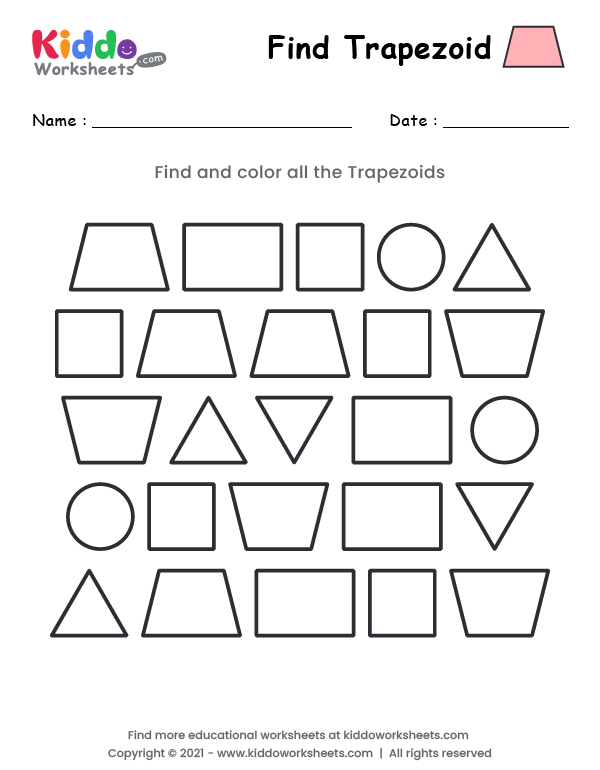 Free printable find trapezoid worksheet worksheet