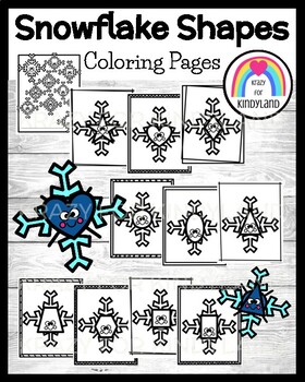Snowflake shape coloring pages winter booklet preschool kindergarten first