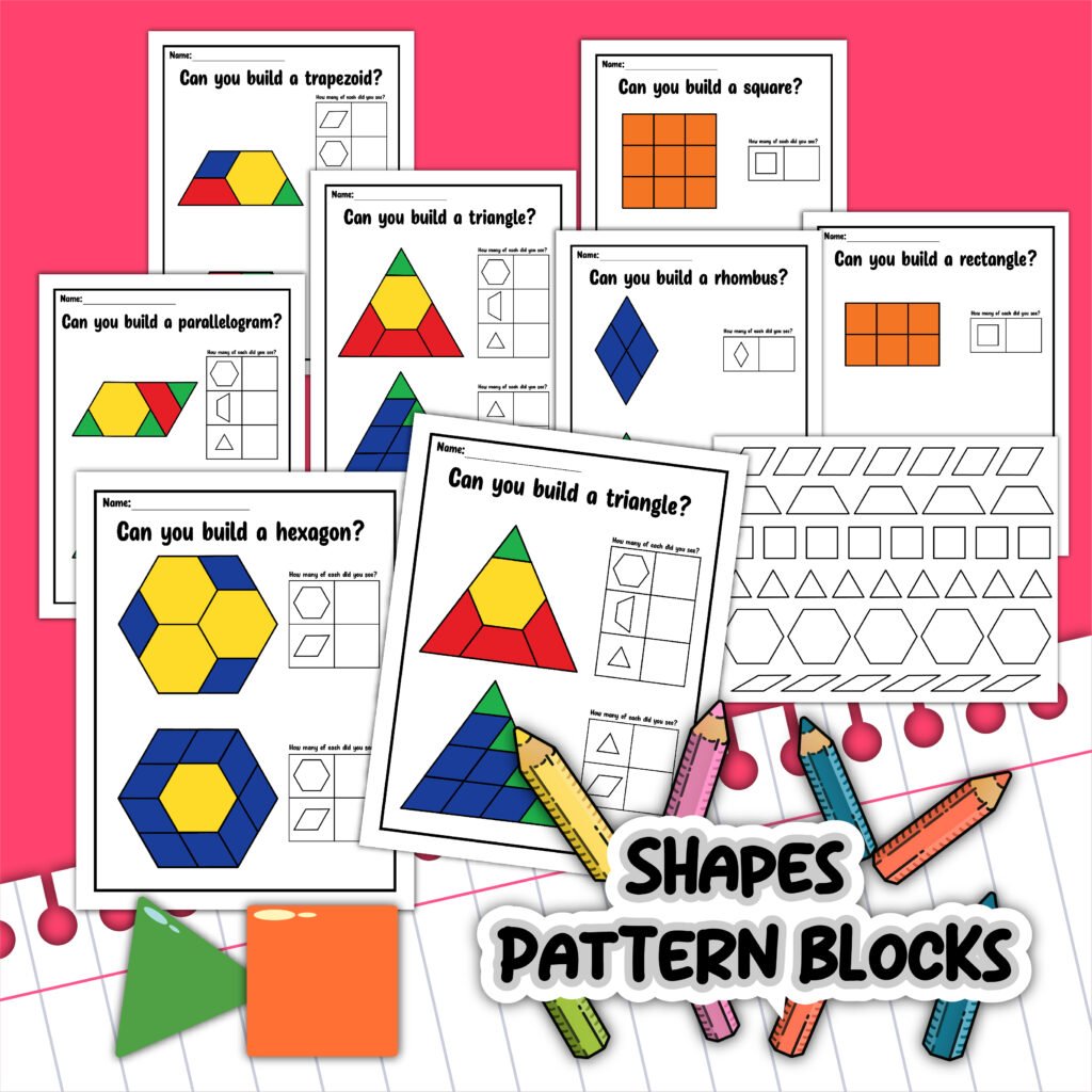 Pattern block printables for shapes