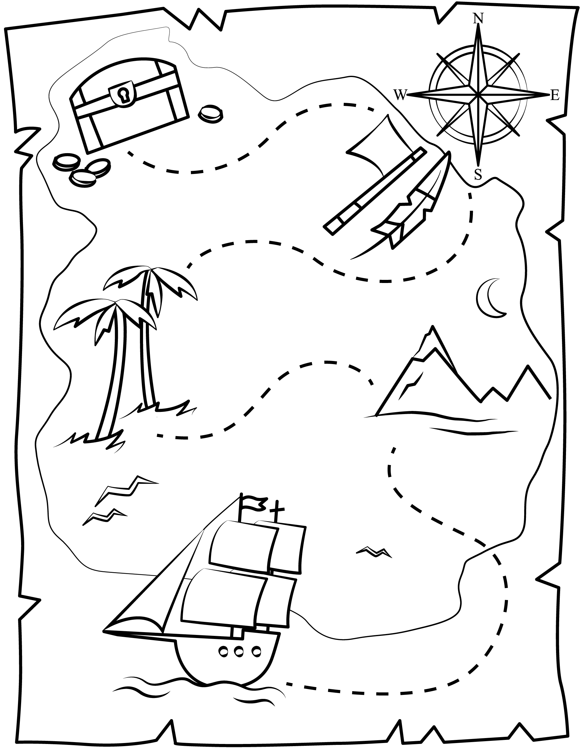 Treasure chest map printable template free printable papercraft templates