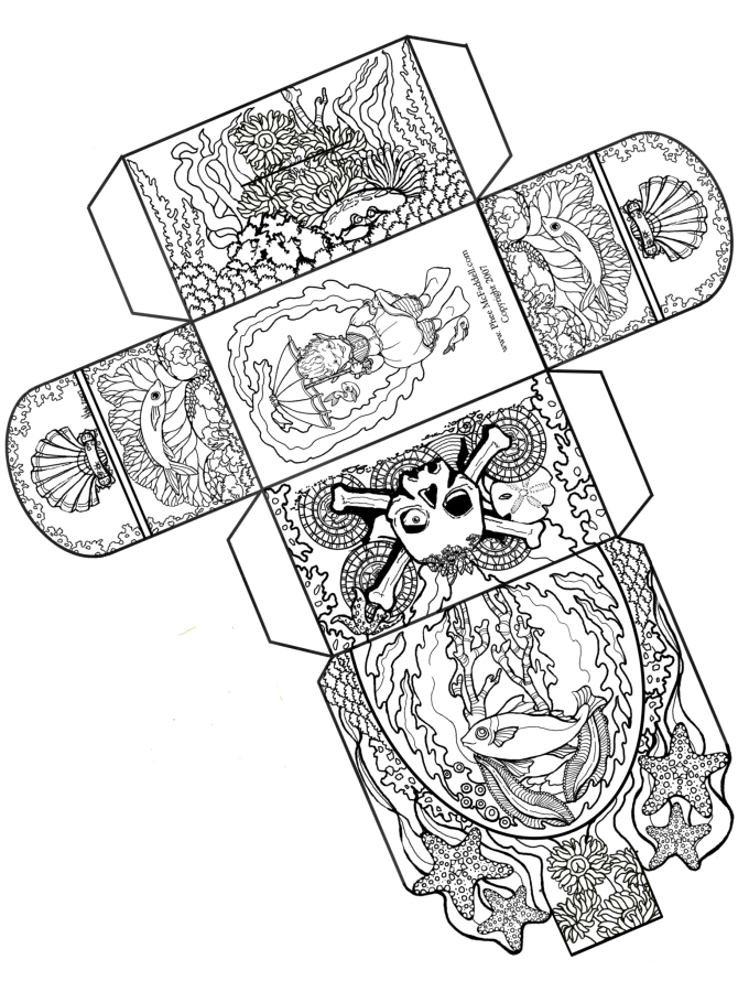Pirates chest bw coloring page www