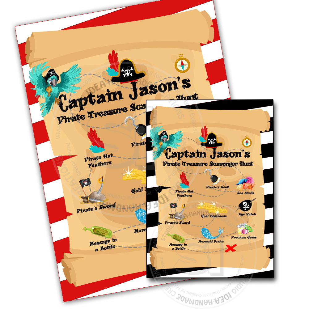 Pirate treasure map scavenger hunt