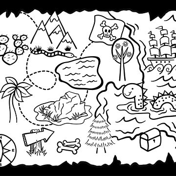 Kids treasure map canvas print for sale by prawny