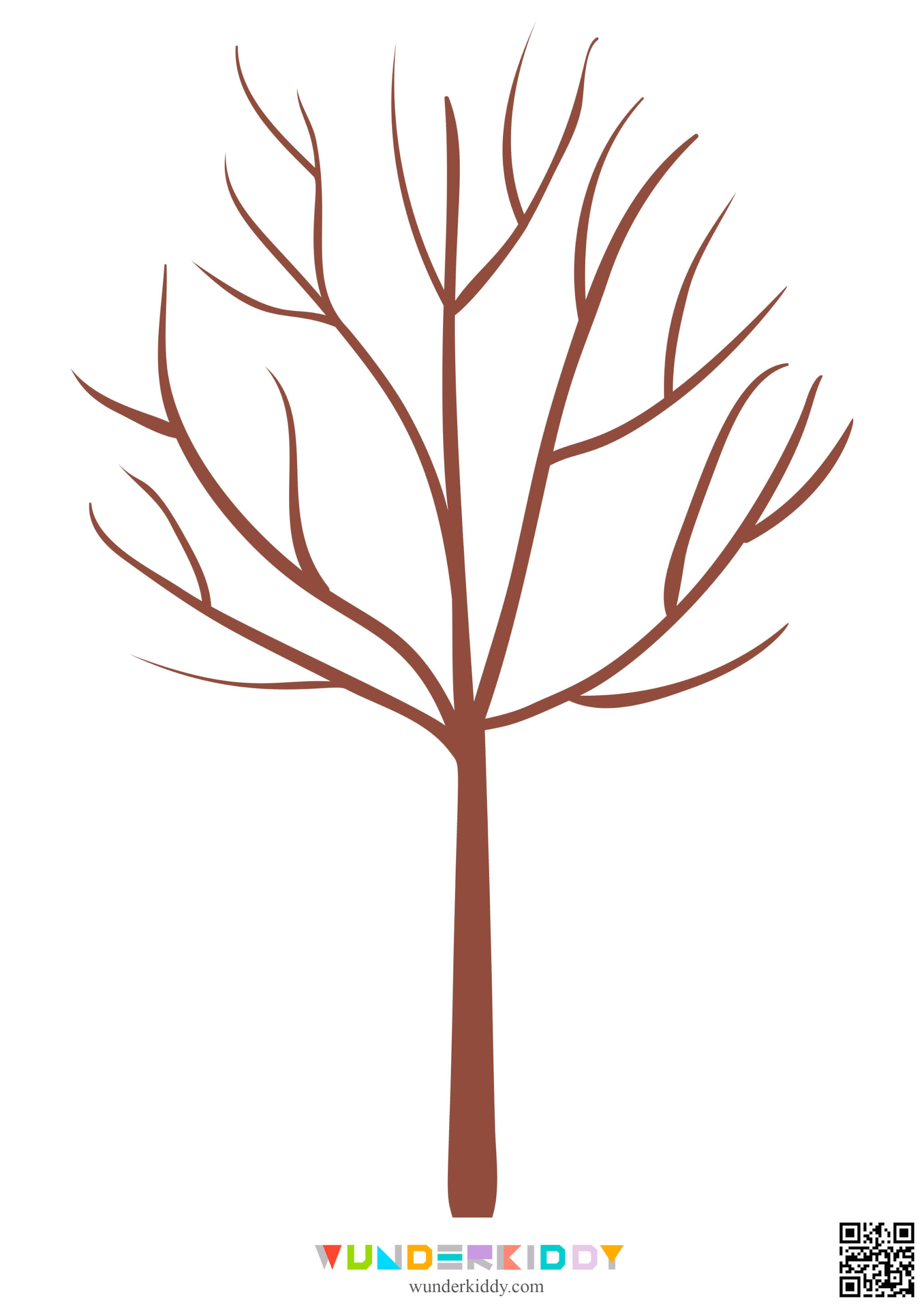 Printable tree template for craft and coloring pages for kids