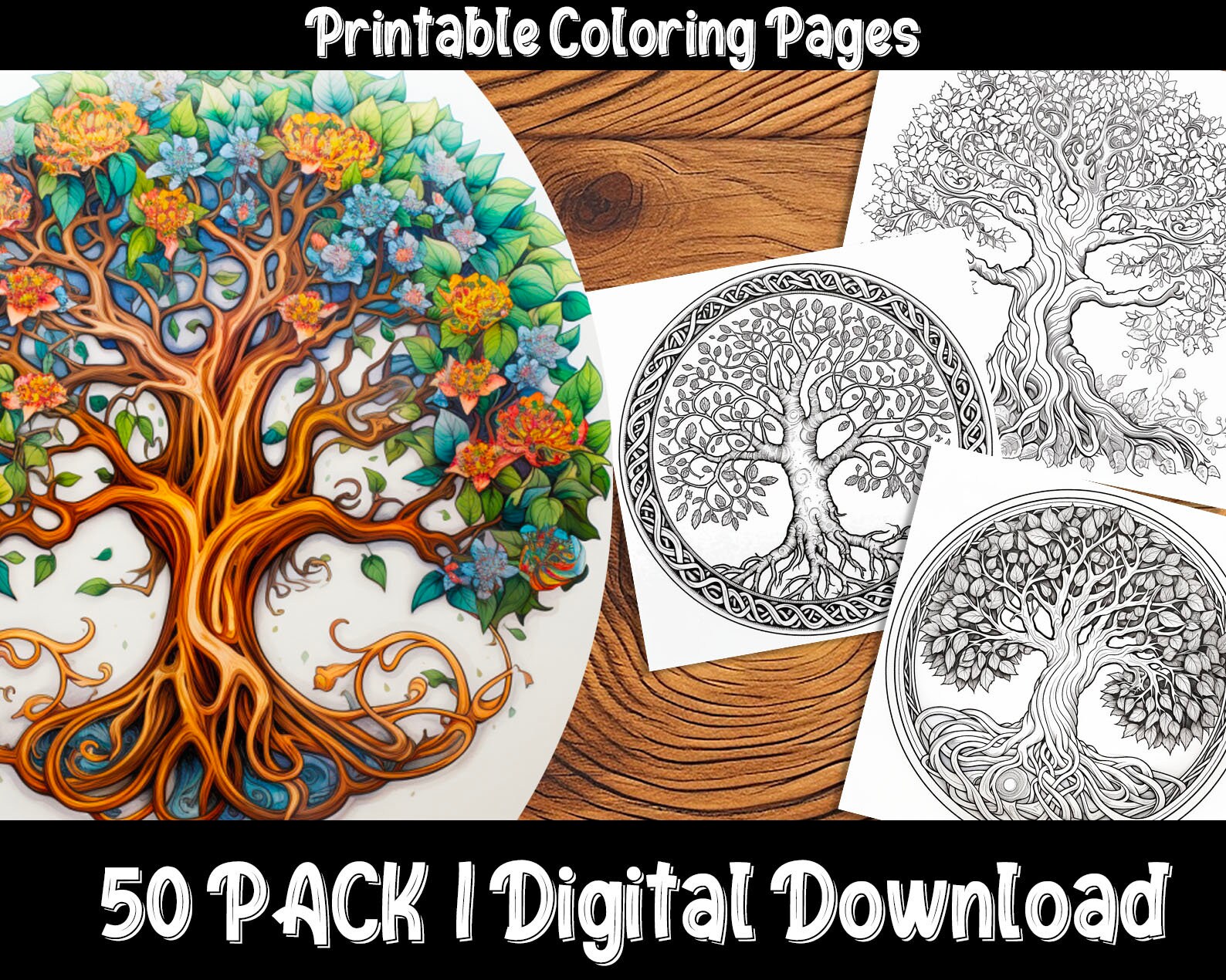 Fun tree of life coloring sheets color and learn about natures magic download now