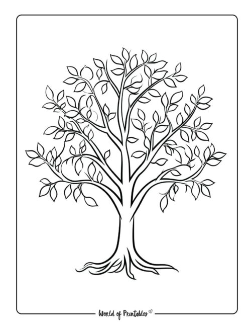 Tree coloring pages