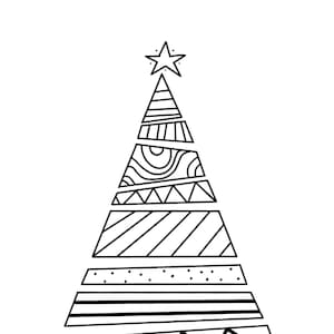 Christmas tree christmas coloring printable coloring christmas giftssimple coloring page fillable coloring page instant download