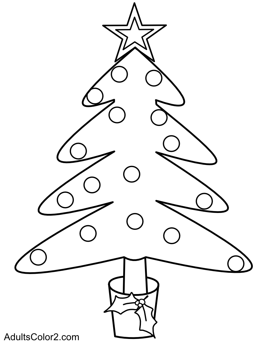 Christmas tree coloring pagetrees toppers and trim