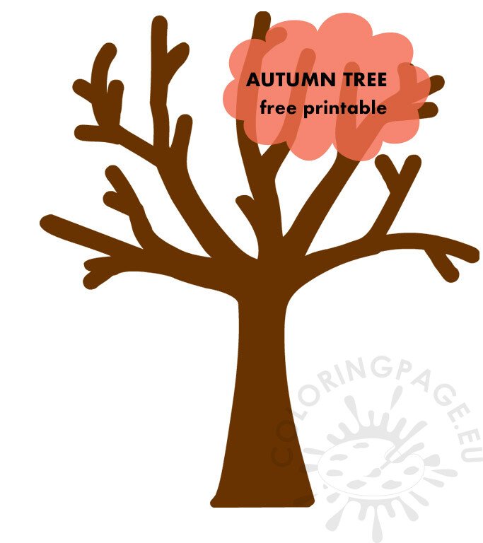 Autumn tree without leaves coloring page