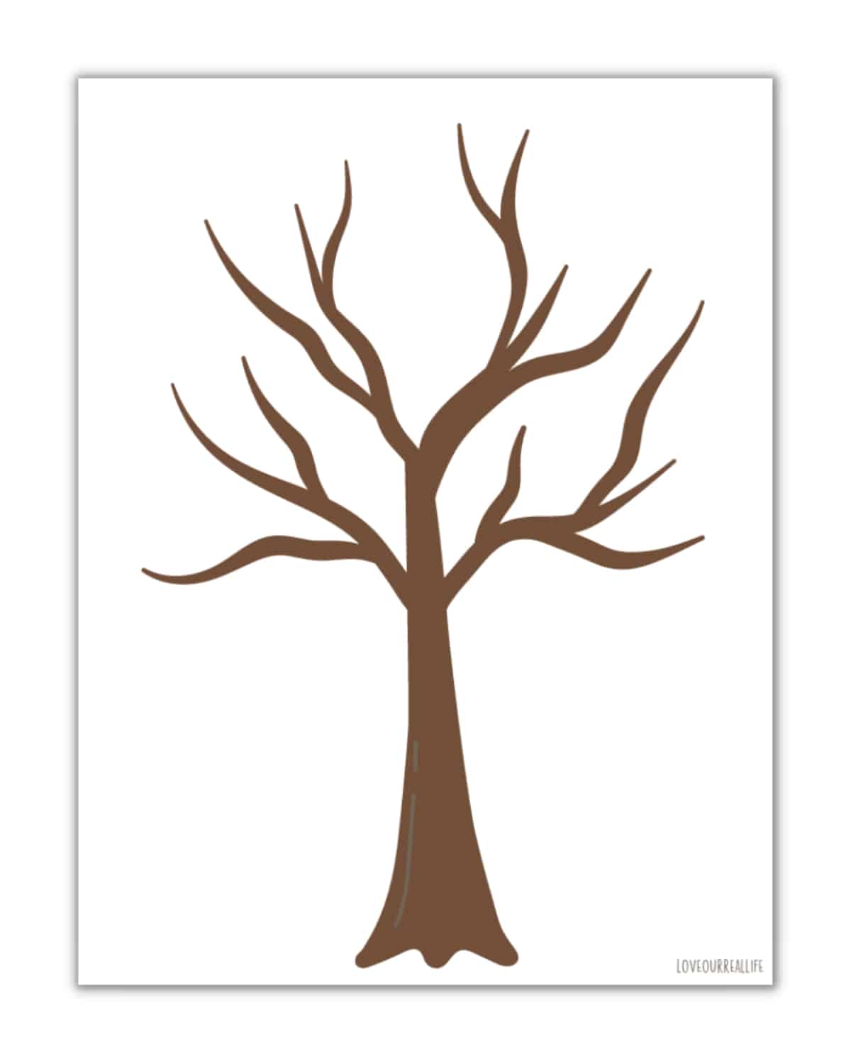 Free printable trees without leaves template