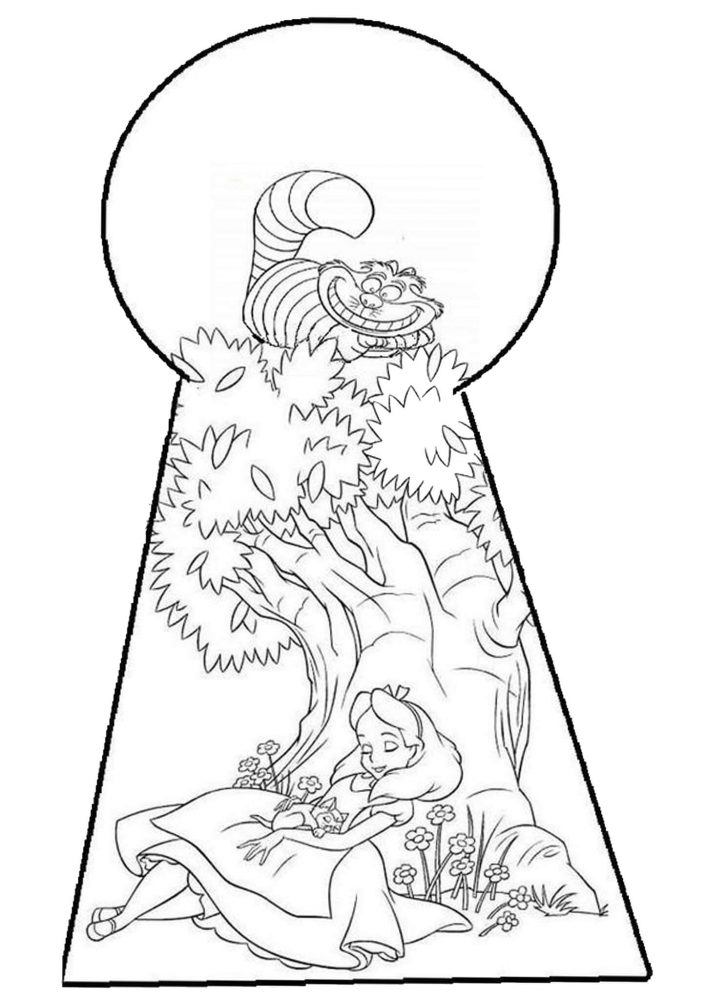 Free easy to print alice in wonderland coloring pages