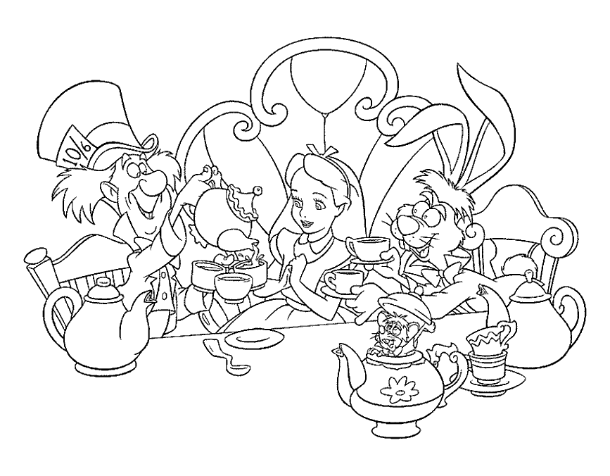 Trippy alice in wonderland coloring pages