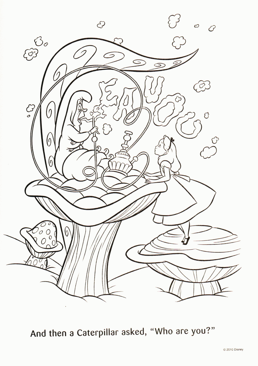 Trippy alice in wonderland coloring pages