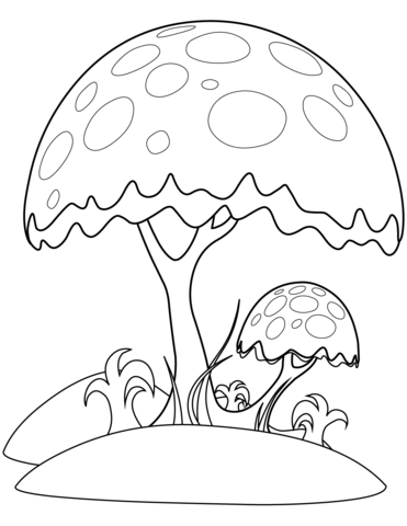 Psychedelic mushrooms coloring page free printable coloring pages
