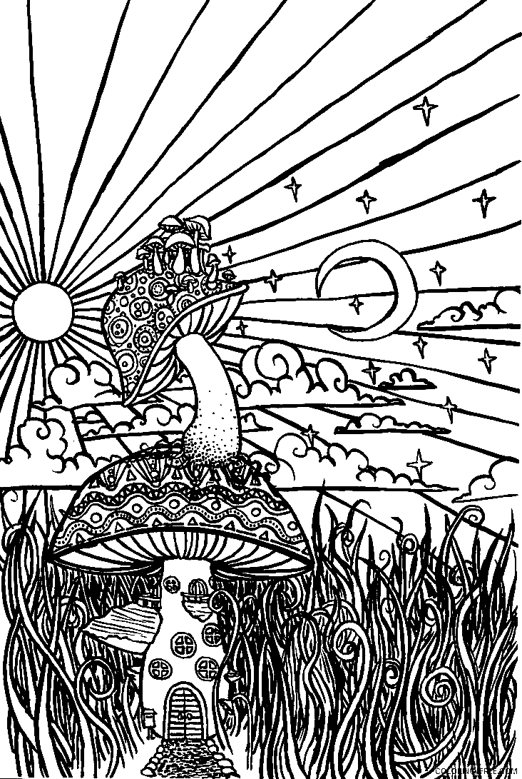Psychedelic coloring pages printable for free download