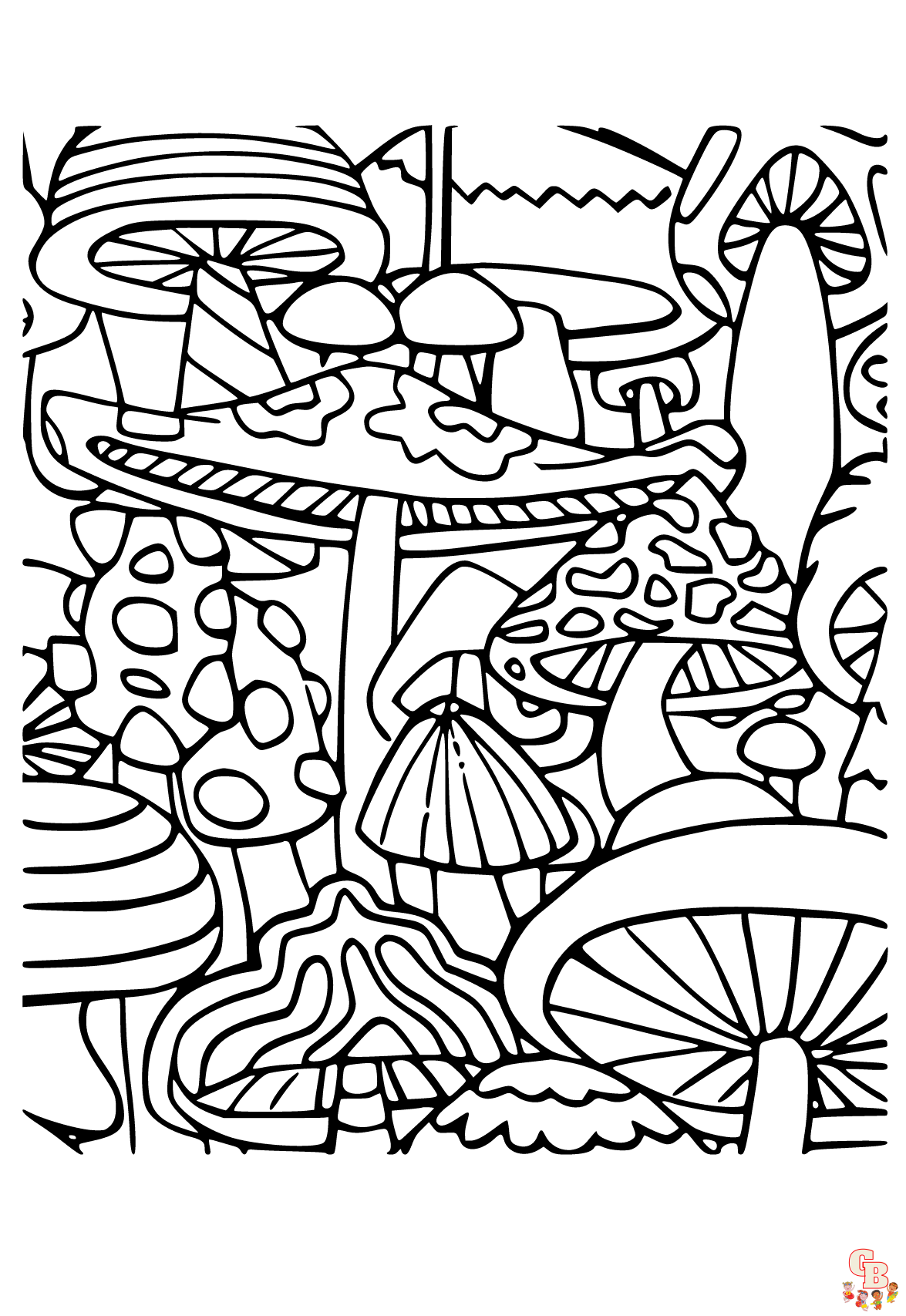 The best mushrooms coloring pages for free