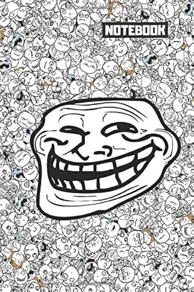 Notebook trollface trololo meme notebook funny notebooks journal to write pages blank x by