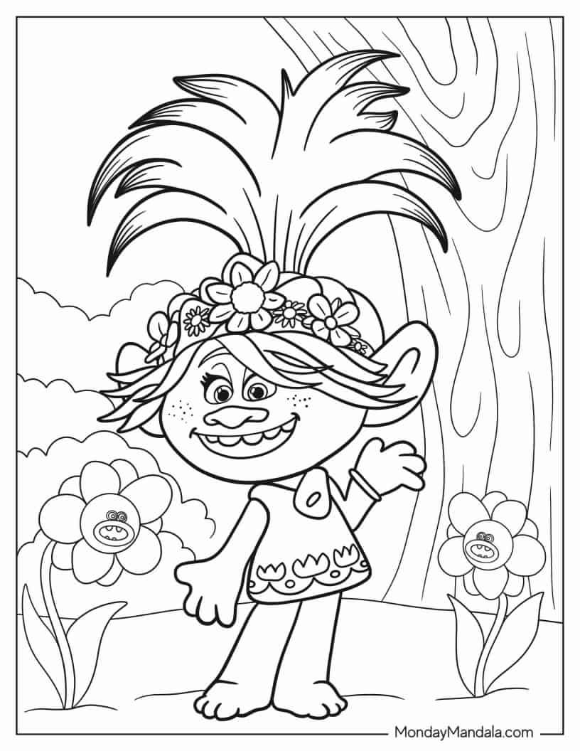 Trolls coloring pages free pdf printables in coloring pages coloring pages for kids troll