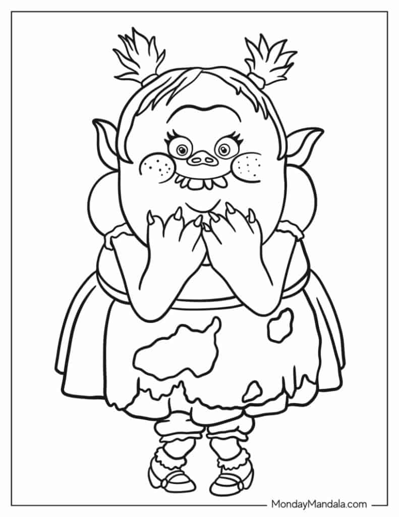 Trolls coloring pages free pdf printables