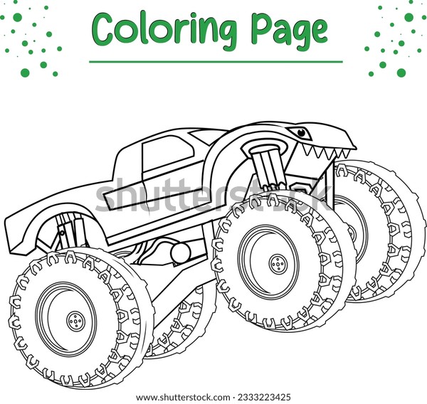 Monster truck coloring page printable monster stock vector royalty free