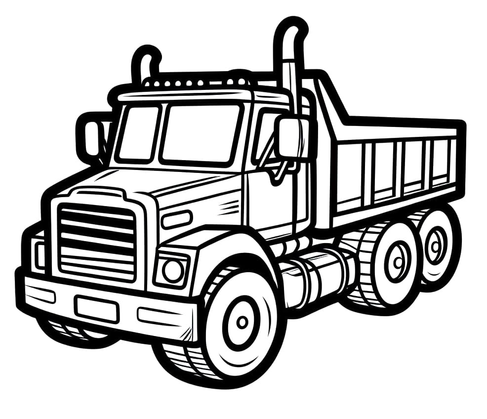 Print truck coloring page