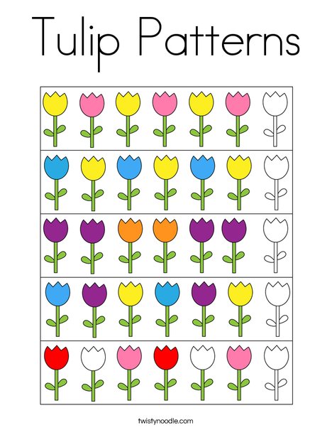 Tulip patterns coloring page