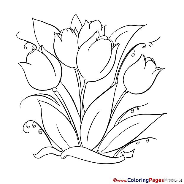 Painting tulips download printable coloring pages flower drawing flower art drawing coloring pages