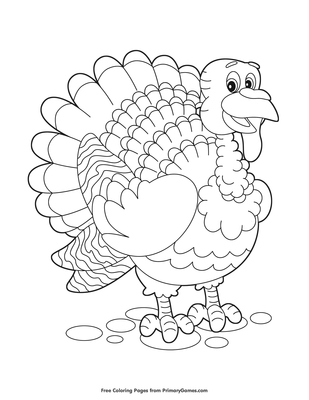 Cute turkey coloring page â free printable pdf from