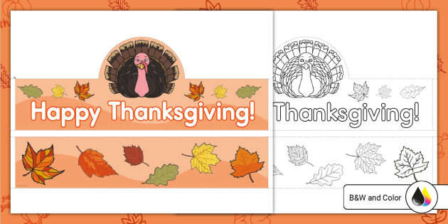 Printable turkey hat template for kids usa