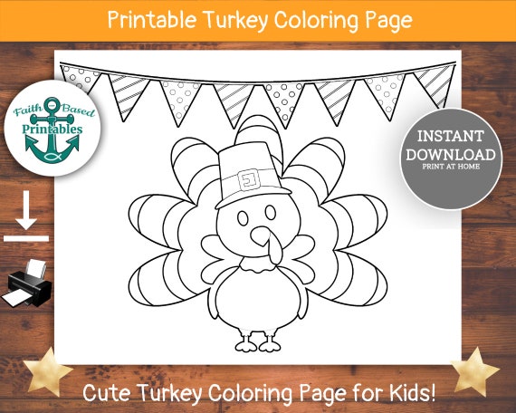 Turkey coloring page turkey coloring sheet thanksgiving color sheet turkeycoloring book toddler activities thanksgiving banner coloring instant download