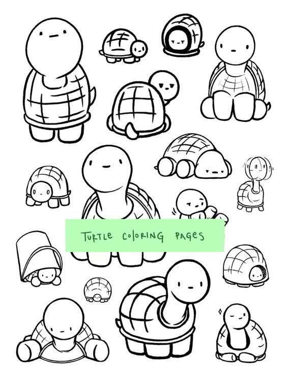 Turtle coloring pages collection of printable pdfs digital art download