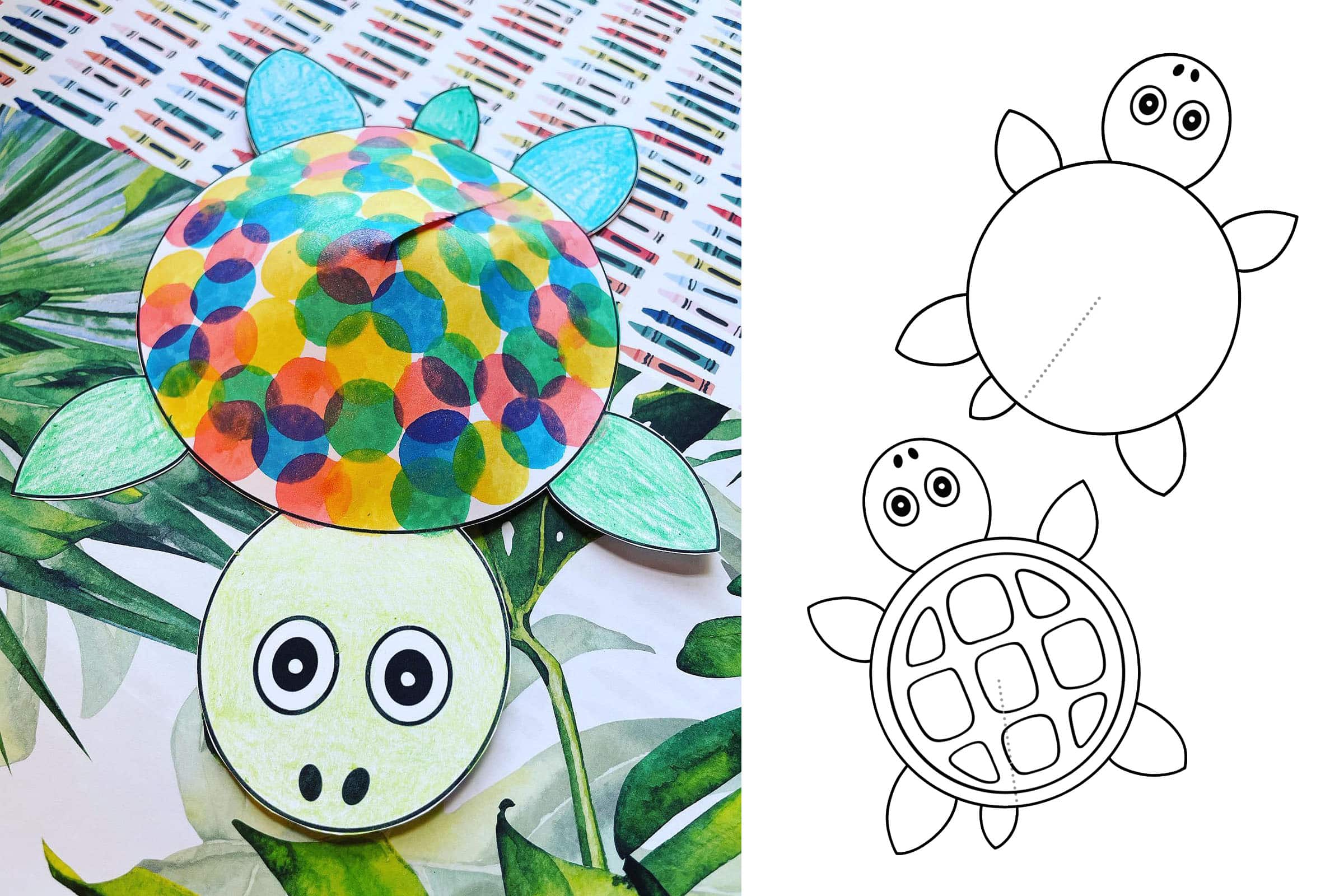 Turtle craft for preschool with free templates â the hollydog blog