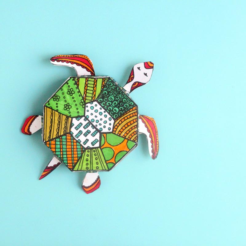 Turtle template coloring page for adults moms and crafters