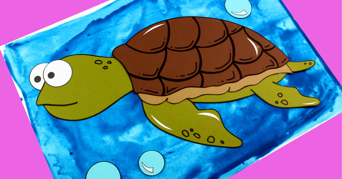 Sea turtle craft with free template