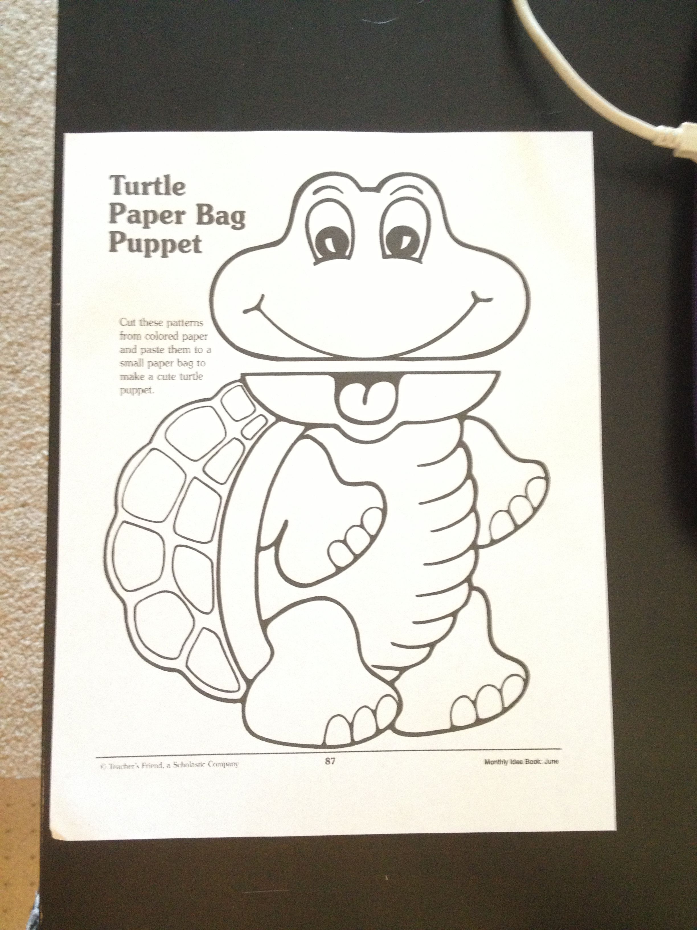 Free turtle paper bag puppet so cute a great addition to my reptiles unit homeschool crafts paper bag puppets classroom crafts