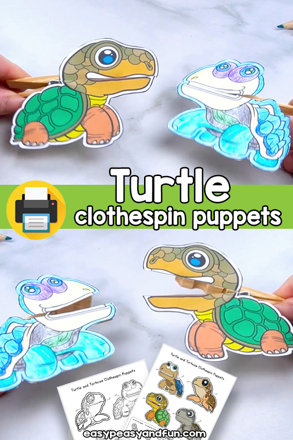 Tortoise and turtle clothespin puppets â easy peasy and fun hip