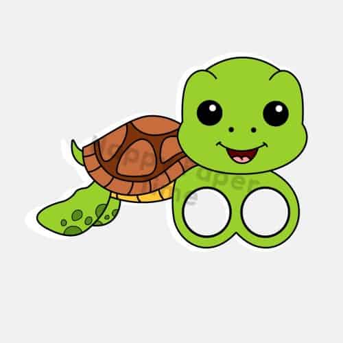 Sea turtle finger puppet printable