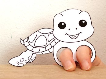 Sea turtle finger puppet printable